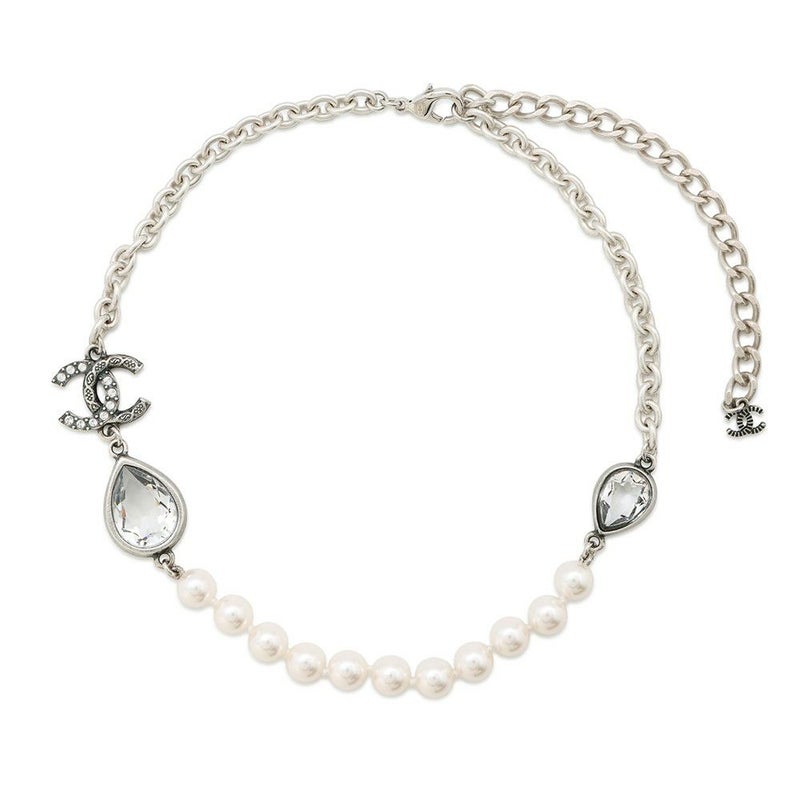 シャネル ネックレス ココマーク 雫モチーフ フェイクパール ラインストーン I24 A ABD783 CHANEL アクセサリー