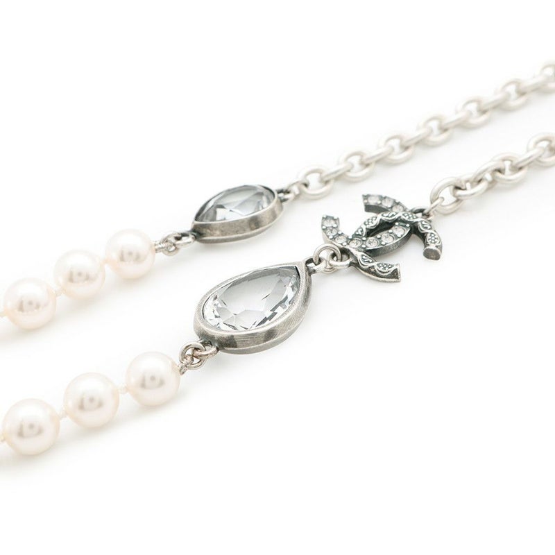 シャネル ネックレス ココマーク 雫モチーフ フェイクパール ラインストーン I24 A ABD783 CHANEL アクセサリー