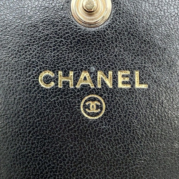 シャネル チェーンウォレット マトラッセ ココマーク ラムスキン AP2056 CHANEL 財布 黒