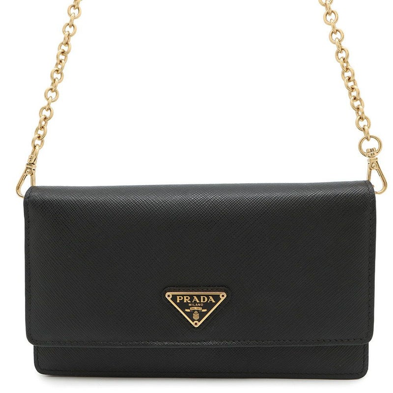 プラダ チェーンウォレット サフィアーノレザー PRADA 財布 黒