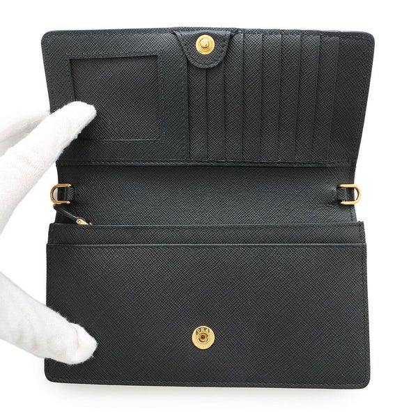 プラダ チェーンウォレット サフィアーノレザー PRADA 財布 黒