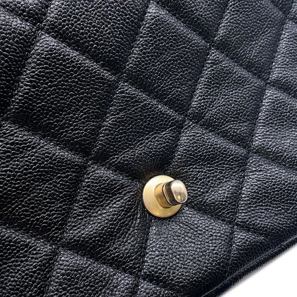 シャネル チェーンショルダーバッグ マトラッセ メロディチェーン ココマーク キャビアスキン AS3103 CHANEL 黒