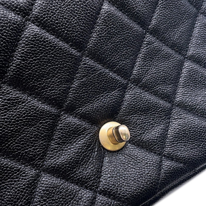 シャネル チェーンショルダーバッグ マトラッセ メロディチェーン ココマーク キャビアスキン AS3103 CHANEL 黒