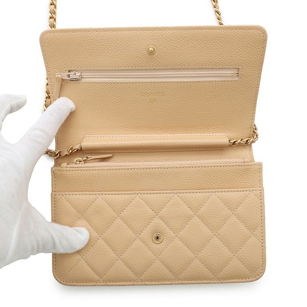 シャネル チェーンウォレット マトラッセ ココマーク キャビアスキン A33814 CHANEL 財布
