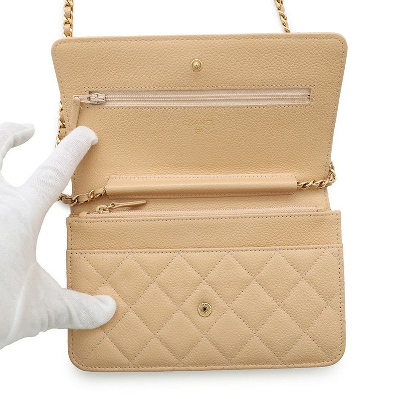 シャネル チェーンウォレット マトラッセ ココマーク キャビアスキン A33814 CHANEL 財布