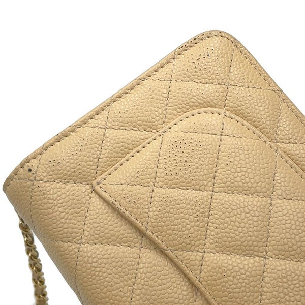 シャネル チェーンウォレット マトラッセ ココマーク キャビアスキン A33814 CHANEL 財布