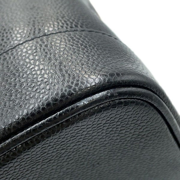 シャネル バニティバッグ ココマーク キャビアスキン 縦型 A01998 CHANEL 化粧ポーチ コスメポーチ 黒