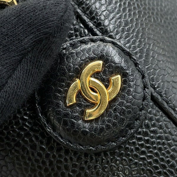 シャネル バニティバッグ ココマーク キャビアスキン 縦型 A01998 CHANEL 化粧ポーチ コスメポーチ 黒