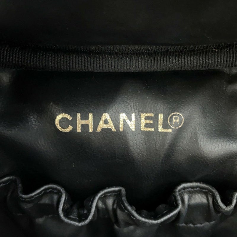 シャネル バニティバッグ ココマーク キャビアスキン 縦型 A01998 CHANEL 化粧ポーチ コスメポーチ 黒