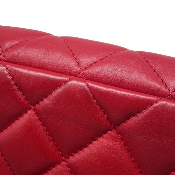 シャネル チェーンショルダーバッグ マトラッセ ココマーク ラムスキン CHANEL バッグ 赤