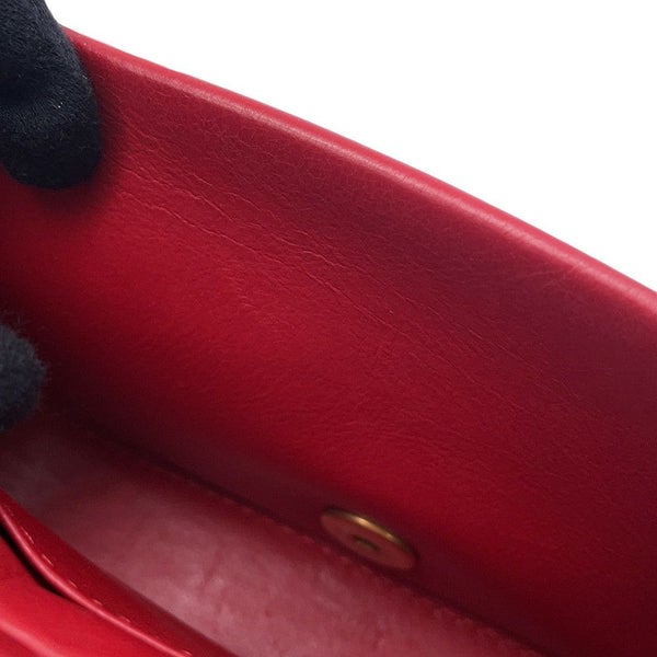 シャネル チェーンショルダーバッグ マトラッセ ココマーク ラムスキン CHANEL バッグ 赤