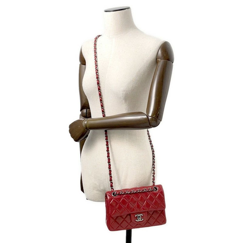 シャネル チェーンショルダーバッグ ココマーク ラムスキン CHANEL ミニ フラップ バッグ