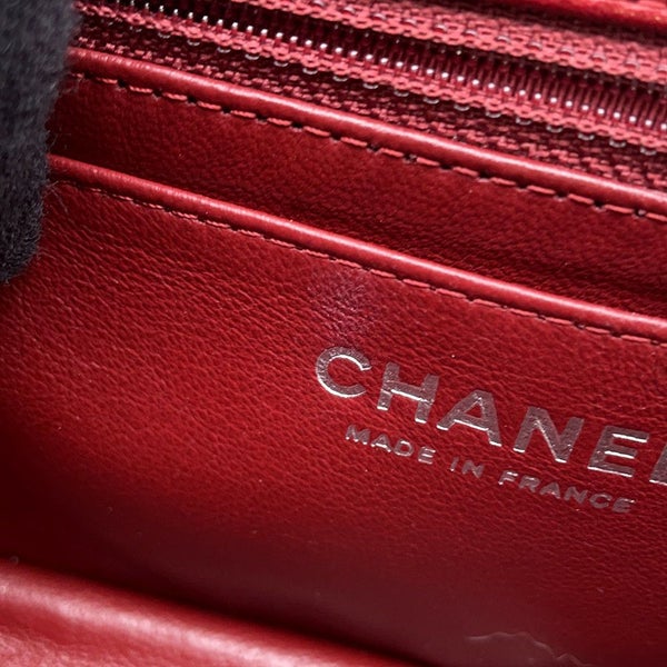 シャネル チェーンショルダーバッグ ココマーク ラムスキン CHANEL ミニ フラップ バッグ