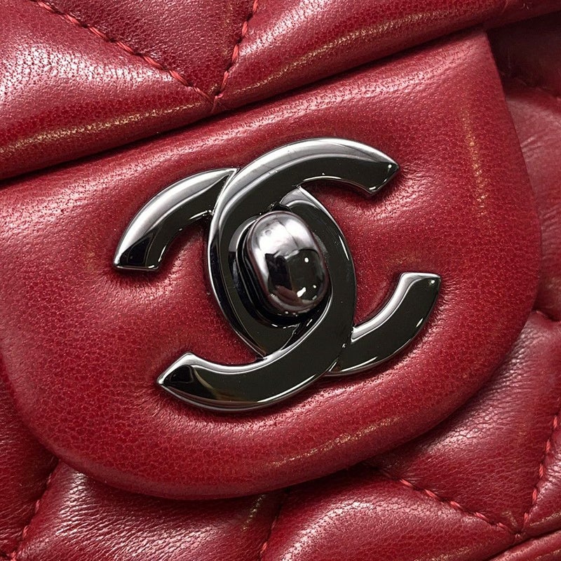 シャネル チェーンショルダーバッグ ココマーク ラムスキン CHANEL ミニ フラップ バッグ