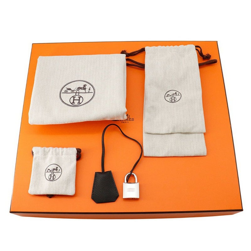 エルメス メッセンジャーケリーGM ブラック/シルバー金具 トゴ W刻印 HERMES メンズ 黒