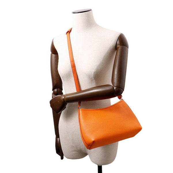 エルメス ショルダーバッグ ベルランゴPM オレンジ/シルバー金具 トゴ □F刻印