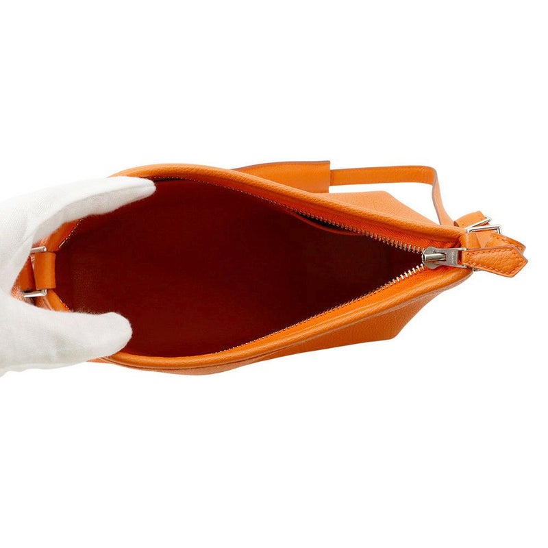 エルメス ショルダーバッグ ベルランゴPM オレンジ/シルバー金具 トゴ □F刻印