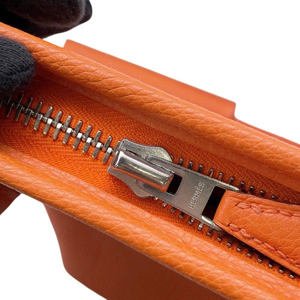 エルメス ショルダーバッグ ベルランゴPM オレンジ/シルバー金具 トゴ □F刻印