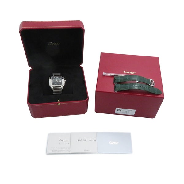 カルティエ サントス ドゥ カルティエ LM WSSA0062 Cartier 腕時計 グリーン文字盤