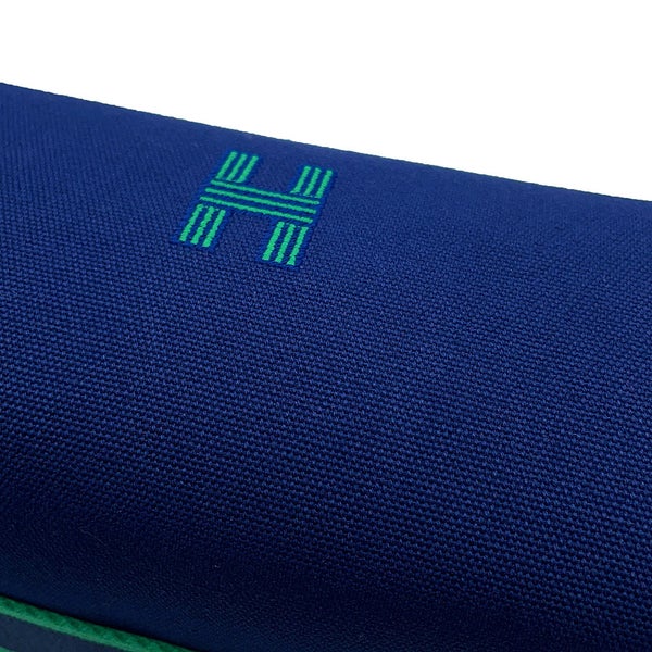 エルメス ポーチ ブリッド・ア・ブラックPM マリン/シルバー金具 キャンバス HERMES バッグ 小物入れ