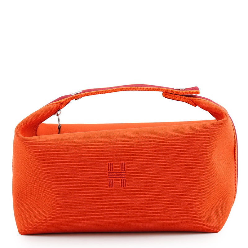 エルメス ポーチ ブリッド・ア・ブラックGM オランジュ・フー/シルバー金具 キャンバス HERMES バッグ 小物入れ
