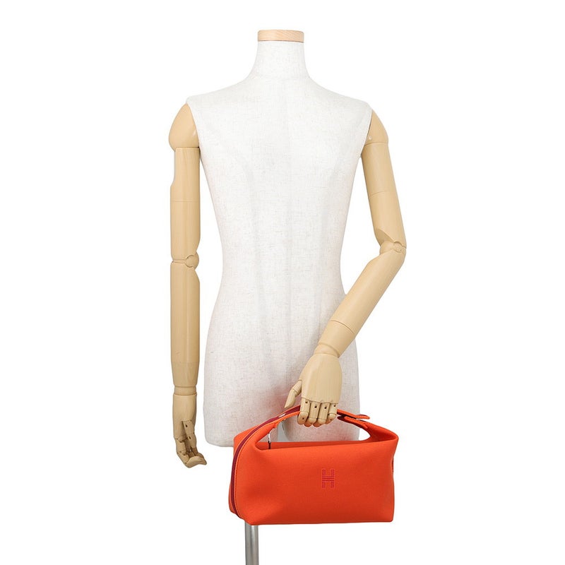 エルメス ポーチ ブリッド・ア・ブラックGM オランジュ・フー/シルバー金具 キャンバス HERMES バッグ 小物入れ