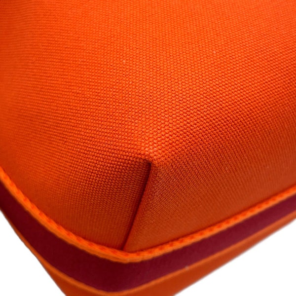 エルメス ポーチ ブリッド・ア・ブラックGM オランジュ・フー/シルバー金具 キャンバス HERMES バッグ 小物入れ