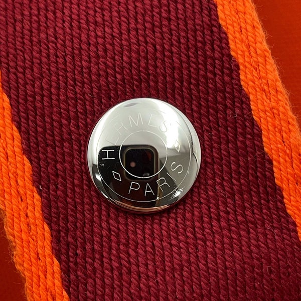 エルメス ポーチ ブリッド・ア・ブラックGM オランジュ・フー/シルバー金具 キャンバス HERMES バッグ 小物入れ