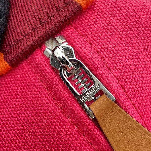 エルメス ポーチ ブリッド・ア・ブラックGM ハイビスカス/シルバー金具 キャンバス HERMES バッグ 小物入れ