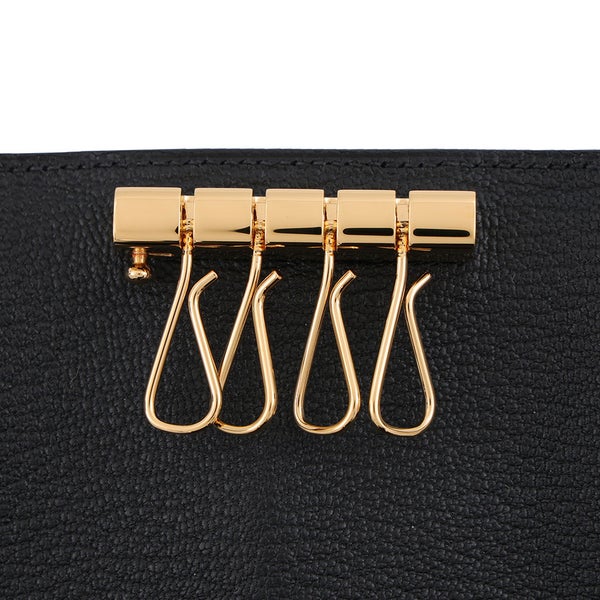 エルメス 4連キーケース ベアン ブラック/ゴールド金具 シェブルミゾル W刻印 HERMES 黒