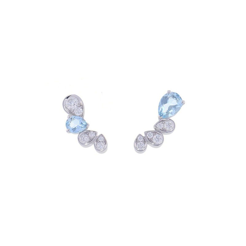 ショーメ ピアス ジョゼフィーヌ ロンド デグレット イヤリング ダイヤ 12P 計0.44ct/アクアマリン 2P 計0.91ct K18WG 084377