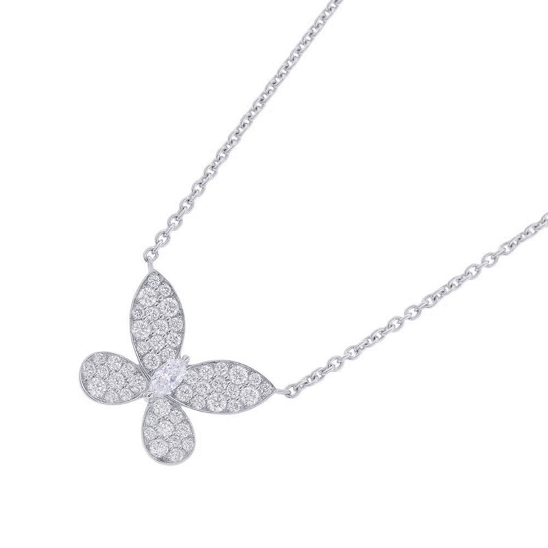 グラフ ネックレス パヴェ バタフライ ダイヤモンド ミニ ペンダント ダイヤ 計約0.55ct K18WGホワイトゴールド RGP550