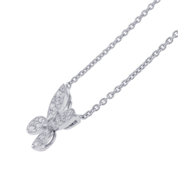 グラフ ネックレス パヴェ バタフライ ダイヤモンド ミニ ペンダント ダイヤ 計約0.55ct K18WGホワイトゴールド RGP550