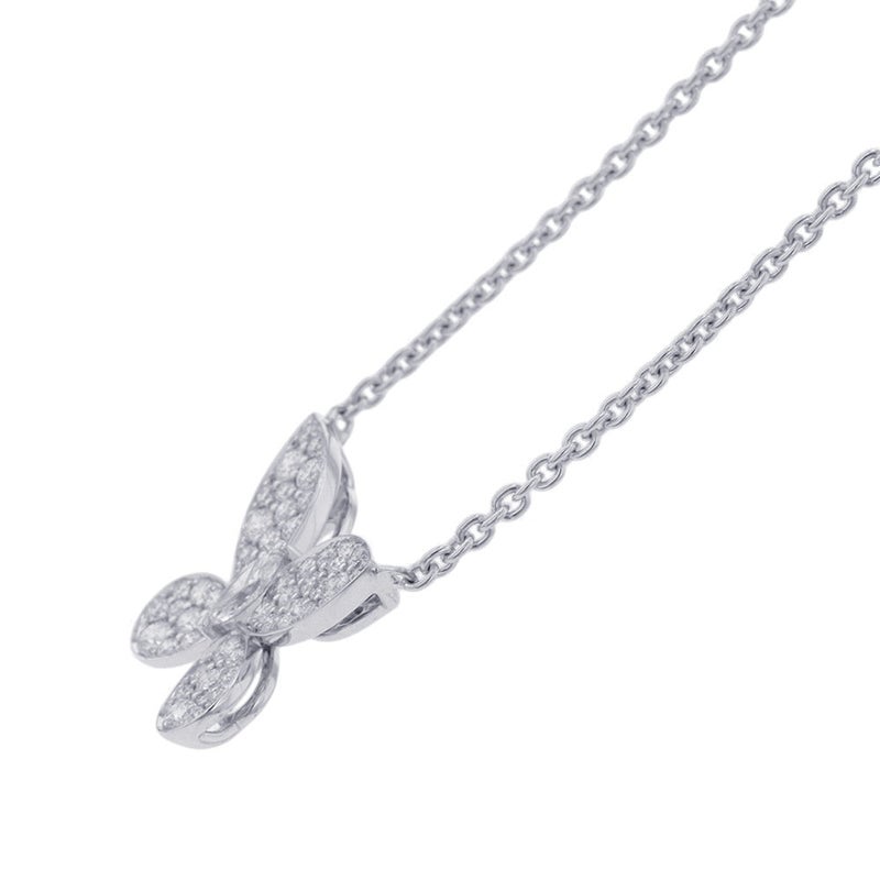 グラフ ネックレス パヴェ バタフライ ダイヤモンド ミニ ペンダント ダイヤ 計約0.55ct K18WGホワイトゴールド RGP550