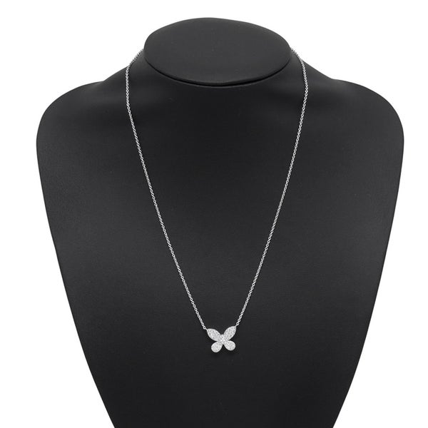 グラフ ネックレス パヴェ バタフライ ダイヤモンド ミニ ペンダント ダイヤ 計約0.55ct K18WGホワイトゴールド RGP550