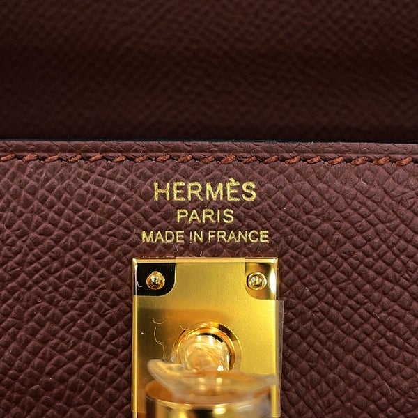 エルメス ハンドバッグ ケリー25 外縫い トリコロール テール/エベンヌ/クレ/ゴールド金具 エプソン G刻印 HERMES 2way