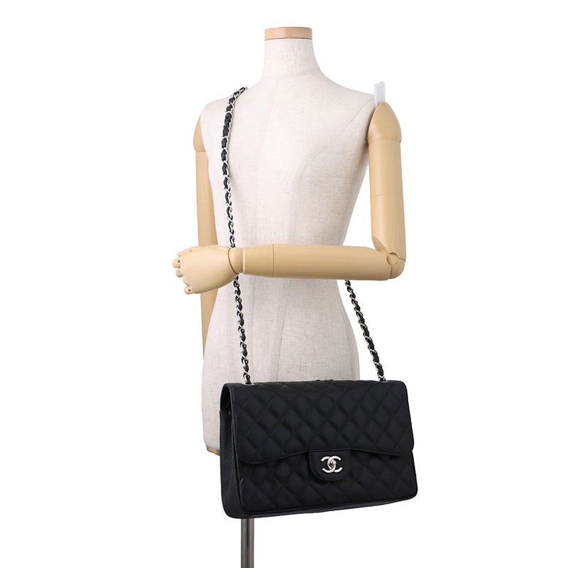 シャネル チェーンショルダーバッグ マトラッセ30 ココマーク キャビアスキン A58600 CHANEL 黒 デカマト