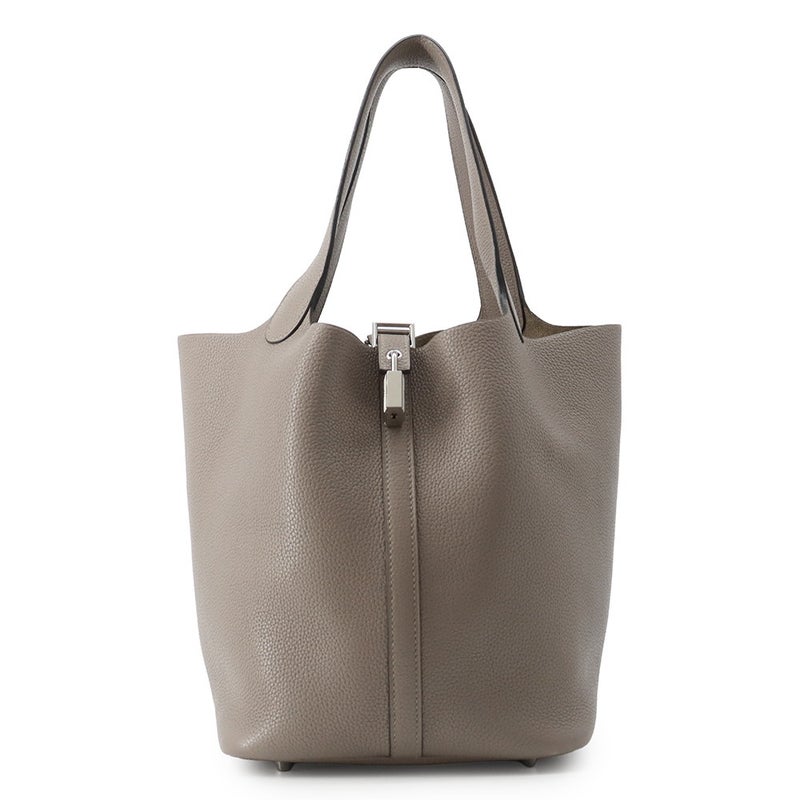 エルメス ハンドバッグ ピコタンロックMM グリアスファルト/シルバー金具 トリヨンモーリス C刻印 HERMES トートバッグ