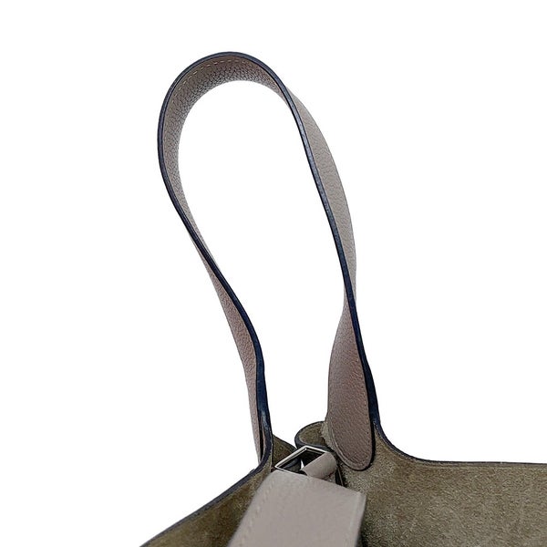 エルメス ハンドバッグ ピコタンロックMM グリアスファルト/シルバー金具 トリヨンモーリス C刻印 HERMES トートバッグ
