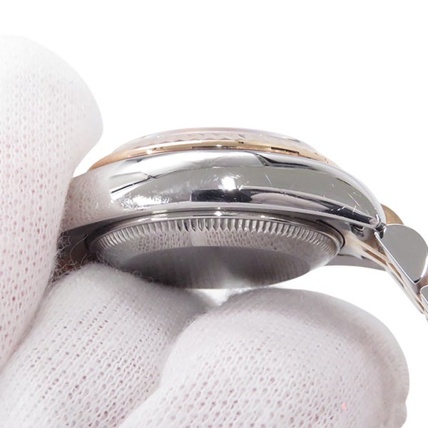 ロレックス デイトジャスト SS/K18PG D番 179171G ROLEX 腕時計 レディース 白文字盤 10Pダイヤ