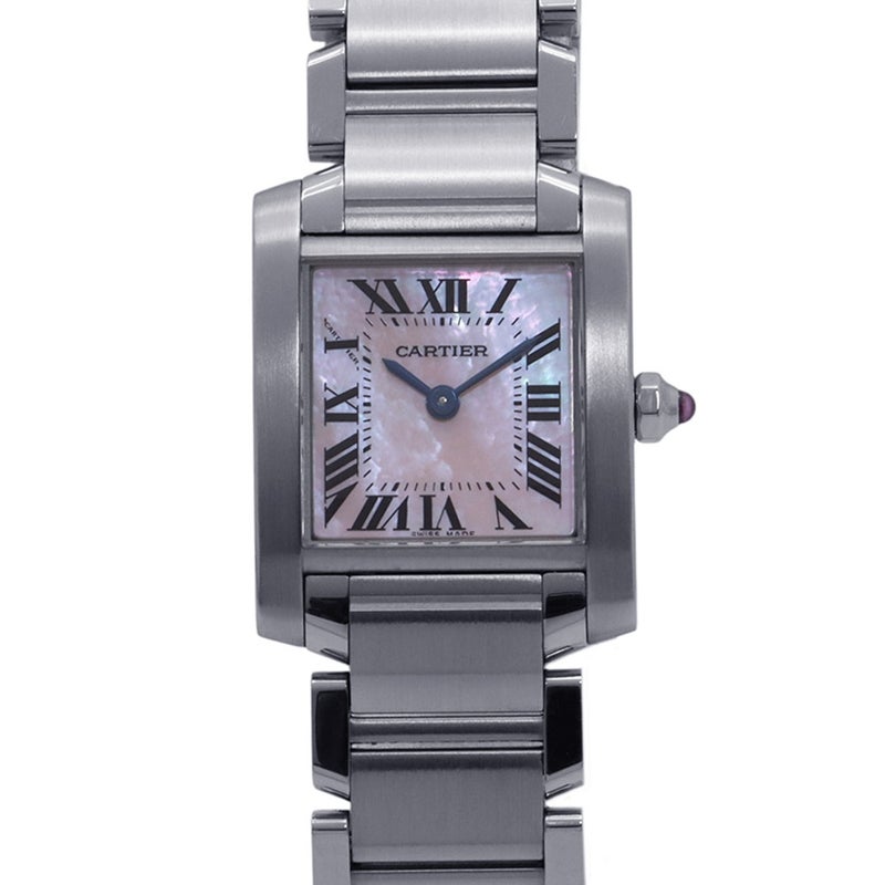 カルティエ タンクフランセーズ SM W51028Q3 Cartier 腕時計 ピンクシェル文字盤 クォーツ