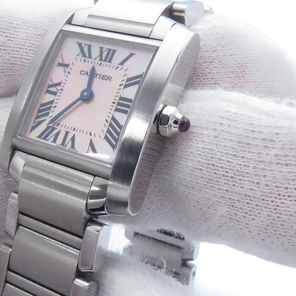 カルティエ タンクフランセーズ SM W51028Q3 Cartier 腕時計 ピンクシェル文字盤 クォーツ