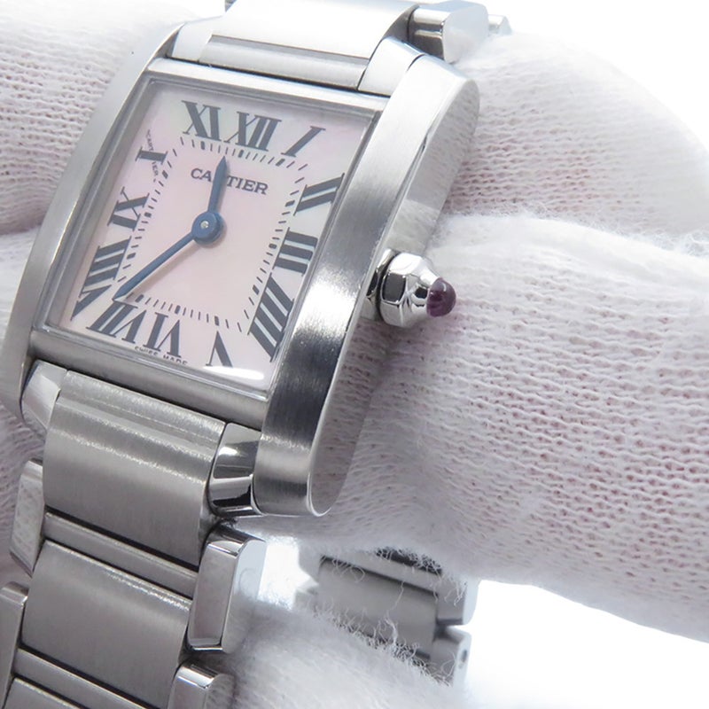 カルティエ タンクフランセーズ SM W51028Q3 Cartier 腕時計 ピンクシェル文字盤 クォーツ