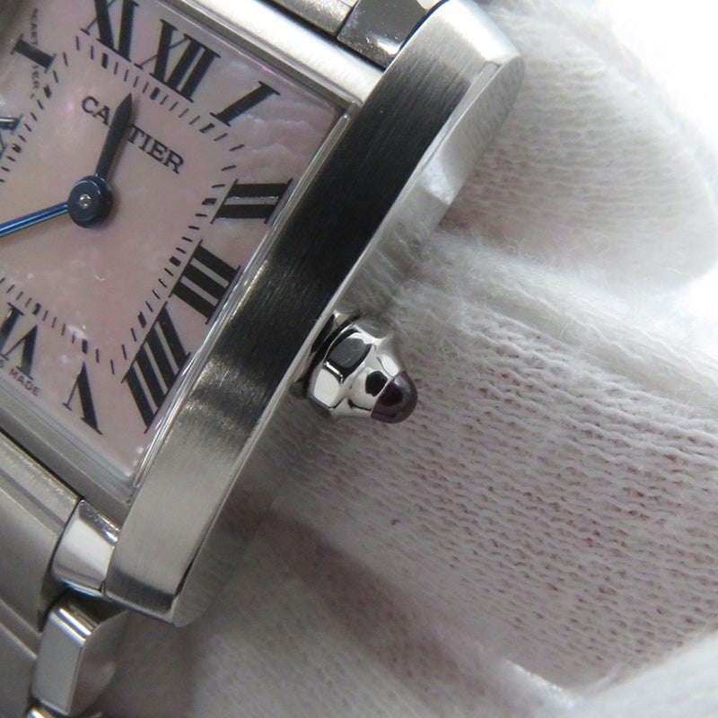 カルティエ タンクフランセーズ SM W51028Q3 Cartier 腕時計 ピンクシェル文字盤 クォーツ