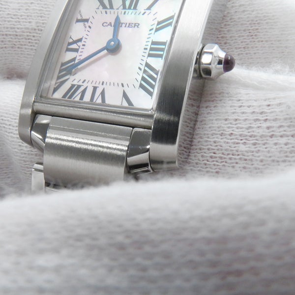 カルティエ タンクフランセーズ SM W51028Q3 Cartier 腕時計 ピンクシェル文字盤 クォーツ