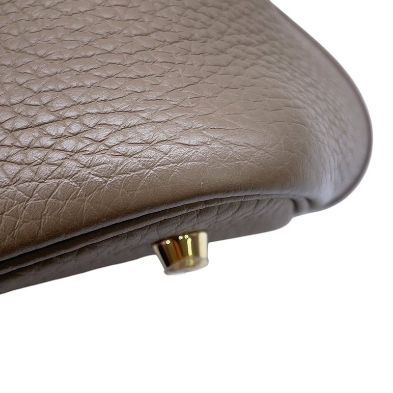 エルメス ハンドバッグ ピコタンロックMM エトゥープ/ゴールド金具 トリヨンクレマンス K刻印 HERMES トートバッグ