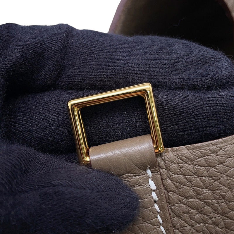 エルメス ハンドバッグ ピコタンロックMM エトゥープ/ゴールド金具 トリヨンクレマンス K刻印 HERMES トートバッグ