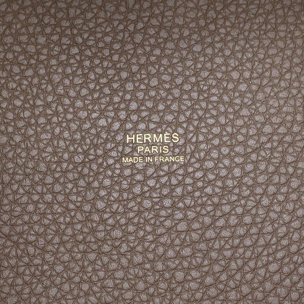 エルメス ハンドバッグ ピコタンロックMM エトゥープ/ゴールド金具 トリヨンクレマンス K刻印 HERMES トートバッグ