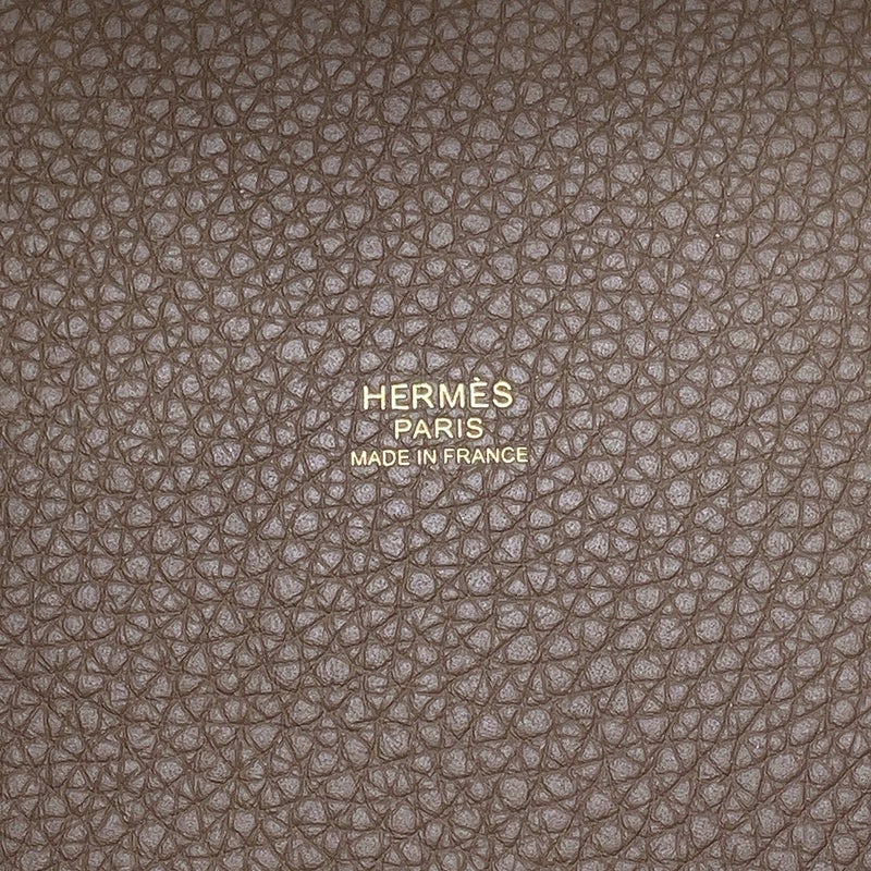 エルメス ハンドバッグ ピコタンロックMM エトゥープ/ゴールド金具 トリヨンクレマンス K刻印 HERMES トートバッグ