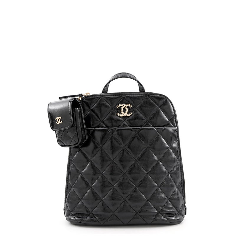 シャネル バックパック マトラッセ ココマーク シャイニーカーフレザー AS3332 CHANEL リュック 黒